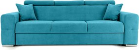 Canapea Extensibilă 3 locuri BELLAGIO, cu tetiere reglabile, 242x95x99 cm, Turcoaz-Enjoy