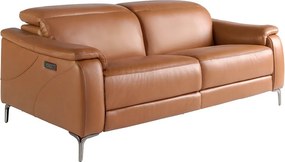 Canapea 3 locuri eleganta, design LUX cu functia relax Cowhide brown leather