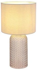 Lampa de masa cu baza din sticla gri abajur textil gri SOFIA