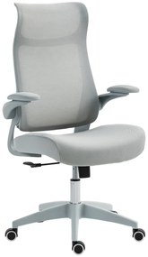 HOMCOM Scaun de birou ergonomic cu cotiere reglabile și tetieră, gri | Aosom Romania