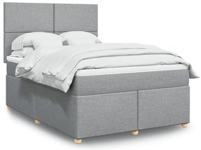vidaXL Pat continental, gri deschis, 140x200 cm, material textil
