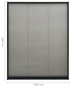 Plasa insecte pentru ferestre, antracit, 100x160 cm, aluminiu Antracit, 100 x 160 cm