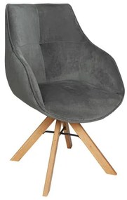 Scaun Vegas Rotativ Smoke Si Oak Gina Charcoal
