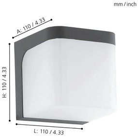 Eglo 96256 - LED Corp de iluminat perete exterior JORBA LED/4,9W/230V IP44