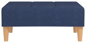 Canapea extensibila 2 locuri, 2 pernetaburet, albastru, textil Albastru, Cu suport de picioare
