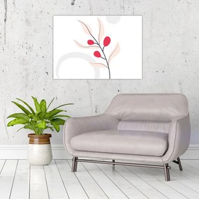 Tablou pe sticlă - Abstracție florală roz N⁰3 (70x50 cm)