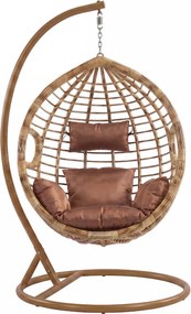 Scaun suspendat BORNEO cu suport, maro
