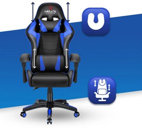 Scaun gaming HC-1007 negru și albastru