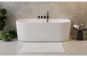 Cada baie freestanding, lipita de perete, alba, 3D, Besco Leya, 170x78 cm
