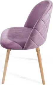 Set de scaune de masă din catifea, 2 buc - violet
