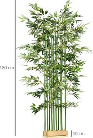 HOMCOM Bambus Artificial, Plantă Decorativă, Aspect Realist, Ușor de Întreținut, Pentru Casă, 180 cm, Verde | Aosom Romania