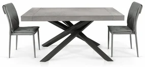 MASA EXTENSIBILA COMFY CU PICIOR METALIC - 180 cm / 100 cm / 77 cm - GRI CIMENT, PICIOR NEGRU