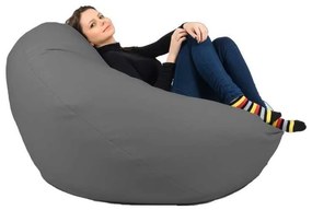 Fotoliu Nirvana Gigant, Material Piele ecologica - Dark Grey