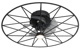 Ventilator de tavan negru 62cm incl. LED Dimmable cu telecomandă - Yaran
