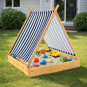 Sandbox cu acoperiș tip cort