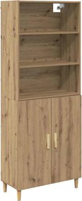 vidaXL Bufet Stejar Artizanal 69,5 x 32,5 x 180 cm Lemn compozit