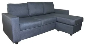 Coltar Ibiza, 3 locuri, reversibil, material textil, gri