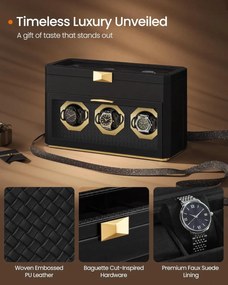Cutie depozitare ceasuri Songmics Negru 40x17.3x25.3 cm