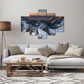 Tablou - Răsărit de soare în munți (150x105 cm)