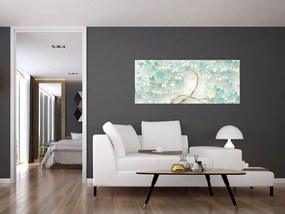 Tablou - Copac auriu înflorit (120x50 cm)
