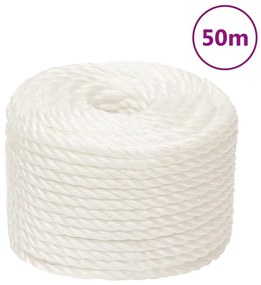 Franghie de lucru, Alb, 10 mm, 50 m, polipropilena 1, Alb, 50 m, 10 mm