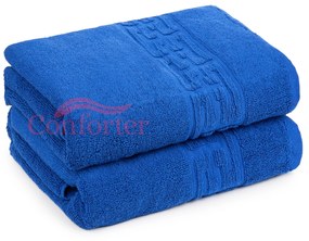 2 Prosoape Fata Bumbac 620g Hotel PRG611 Royal Blue 50x90 cm