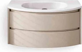 Set dulap baza suspendat KolpaSan Joy 2 sertare 80 cm finisaj light grey cu lavoar alb
