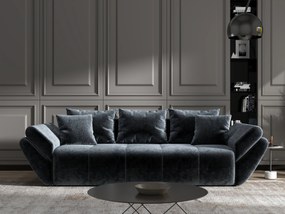 Canapea extensibilă dumonde cu ladă de depozitare si sezut confortabil din spuma high-density, Berlin Euphoria Grafit 250x100 cm