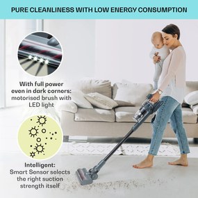 Klarstein LARMA, aspirator, fără fir, fără sac, timp de funcționare maxim 45 min, LED