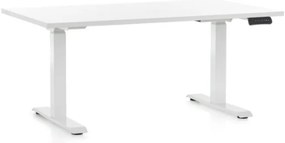 Masa inaltime reglabila OfficeTech D, 120 x 80 cm, bază albă, alb