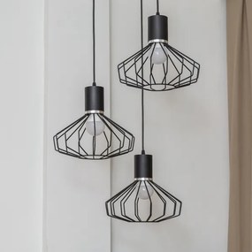 Lustră pe cablu SOLANO 3xE27/15W/230V negru/crom lucios