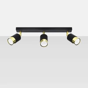 Spot NERO 3xGU10/40W/230V negru/auriu Sollux SL.1071