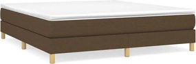 vidaXL Pat box spring cu saltea, maro închis, 160x200 cm, textil