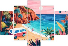 Tablou - Rulotă la ocean (150x105 cm)