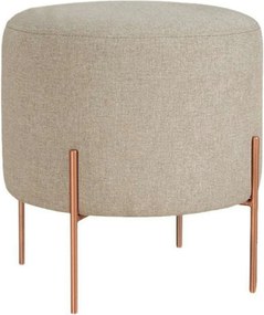 Taburet COPPER 48, bej/cupru, material textil/otel, 40x40x42 cm
