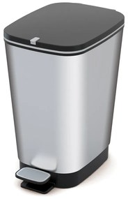 Coș de gunoi argintiu cu pedală din plastic 25 l Chic Bin – KIS