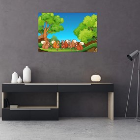 Tablou - Veverițe vesele (90x60 cm)