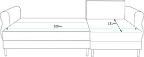 Canapea extensibila de colt SILVIANO, gri, reversibila, 230x140 cm