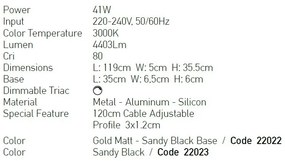 Lustra LED design liniar X-LIne negru
