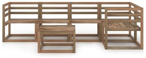 3067611 vidaXL Set mobilier de grădină, 6 piese, maro, lemn pin tratat