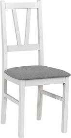 Scaun FILO, alb/gri, stofa clasica/lemn, 43x50x94 cm