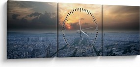 Tabloul - Paris din înâlțime (cu ceas) (90x30 cm)