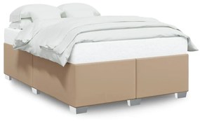 3284559 vidaXL Cadru de pat, cappuccino, 140x190 cm, piele ecologică