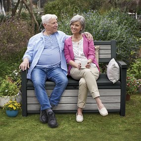 Bancă de grădină/depozitare din plastic Decocoat, 227 L, gri furtună