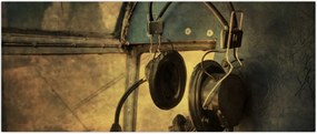 Tablou - Căști de avion de epocă (120x50 cm)
