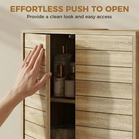 HOMCOM Dulap Sub Lavoar, Baie cu Raft Reglabil, Design Push-to-Open | Aosom Romania