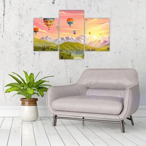 Tablou - Baloane deasupra unui peisaj (90x60 cm)