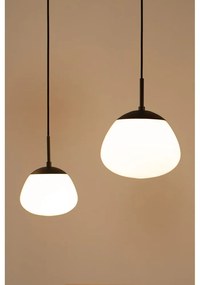 Lustră neagră-albă cu abajur din sticlă ø 18 cm Rise – Markslöjd