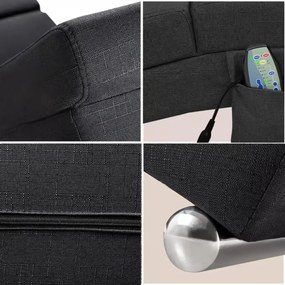 Șezlong LONDON cu funcție de masaj și încălzire, 186x55x89 cm, antracit Casaria