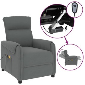 3143356 vidaXL Fotoliu de masaj electric rabatabil, gri închis, textil